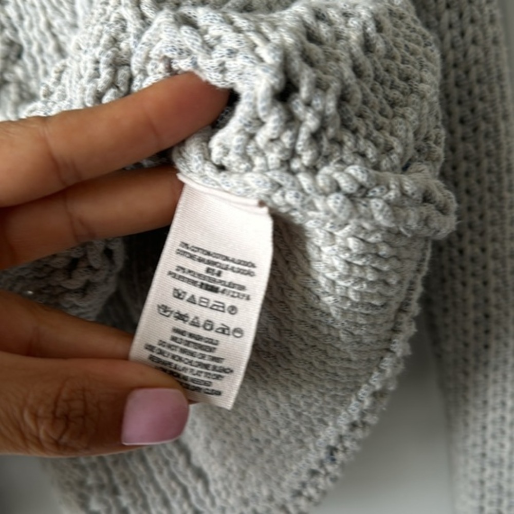 Free People Chunky Cable Knit Fisherman‎ Open Back Sweater Grey Small cropped - Picture 12 of 12